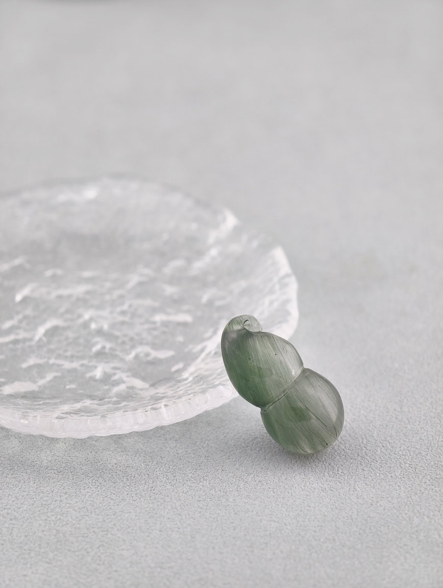 Natural Green Rutilated Quartz Gourd DIY Accessory