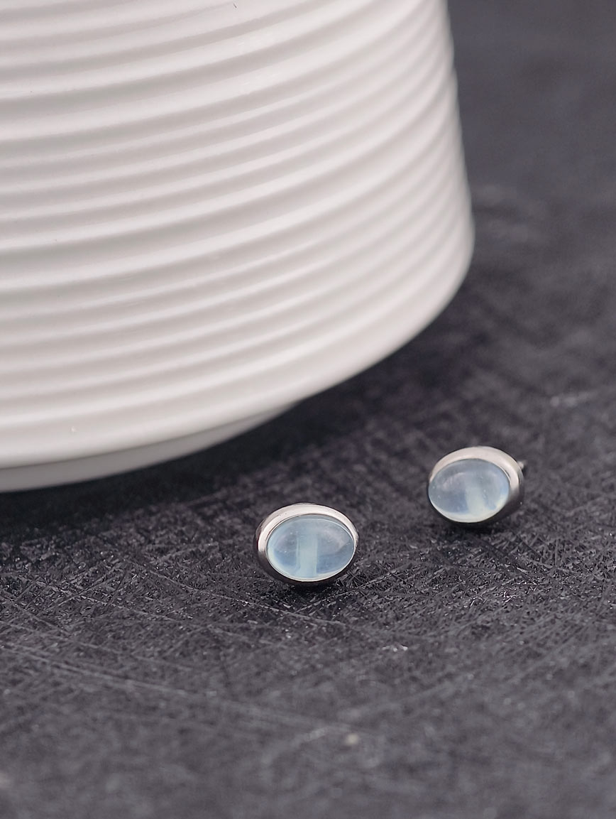 Natural Aquamarine Sterling Silver Earrings