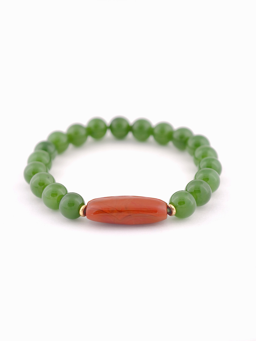 Natural Jasper and South Red Agate Bracelet