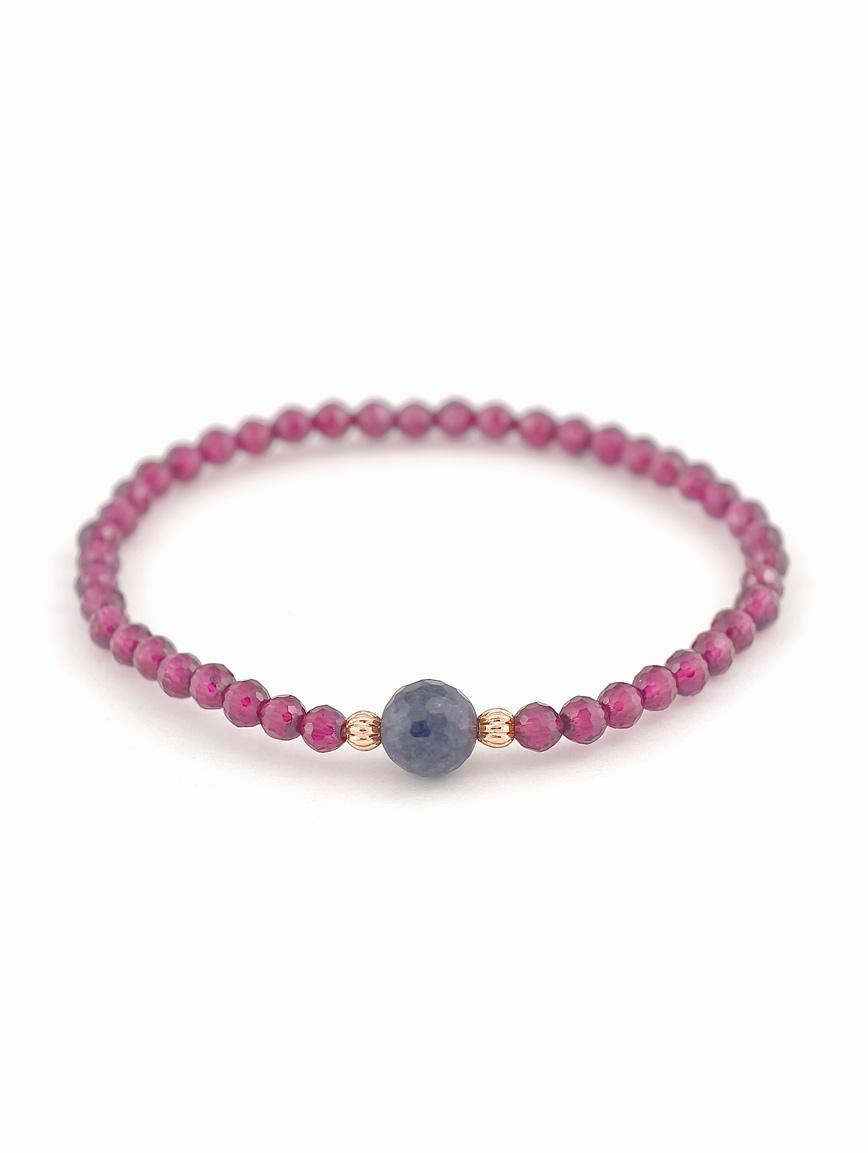 Natural Garnet and Sapphire Bracelet