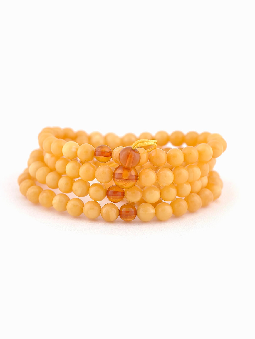 Natural Beeswax and Amber Multi-Circle Bracelet