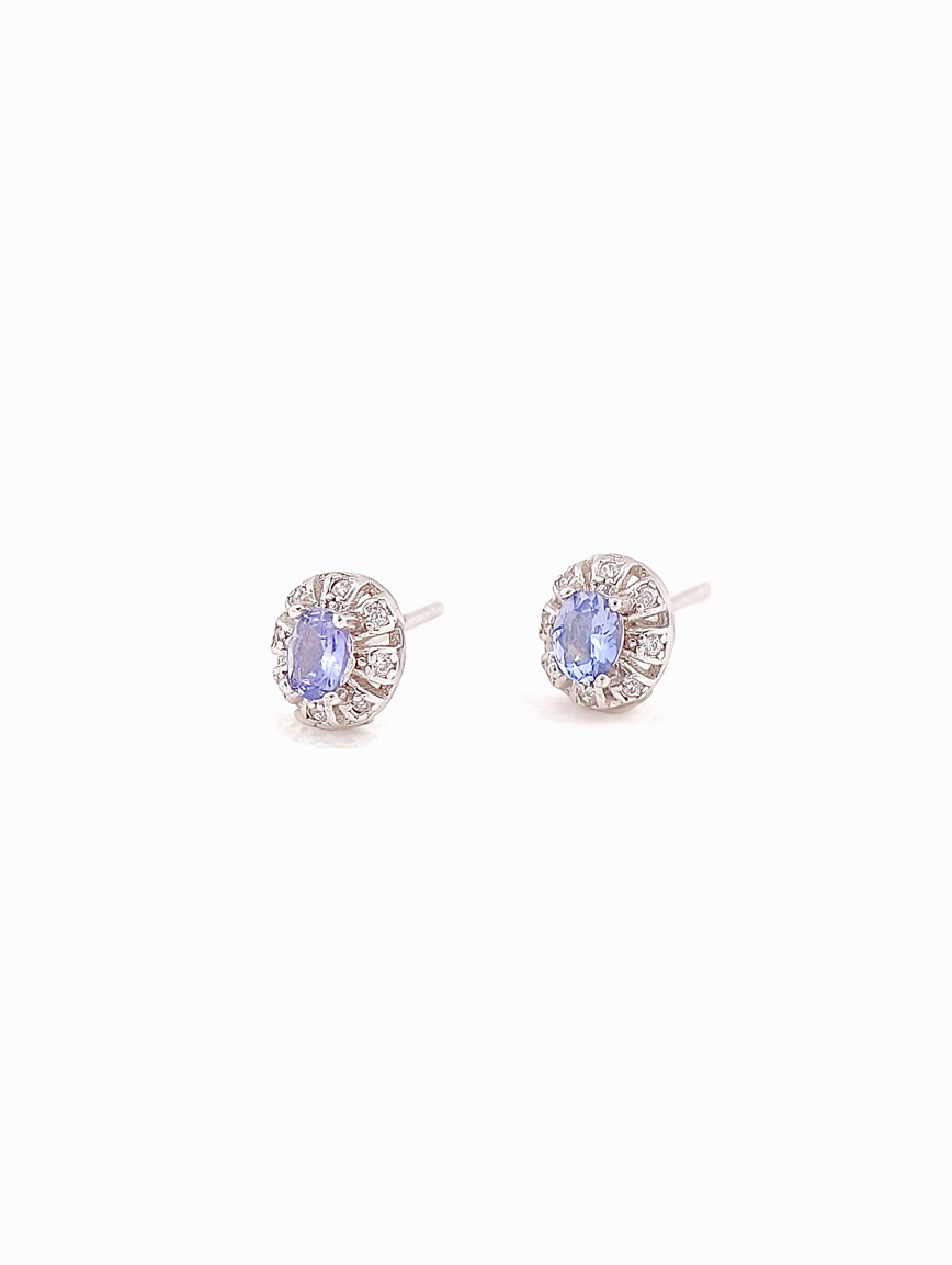 Natural Tanzanite Sterling Silver Earrings