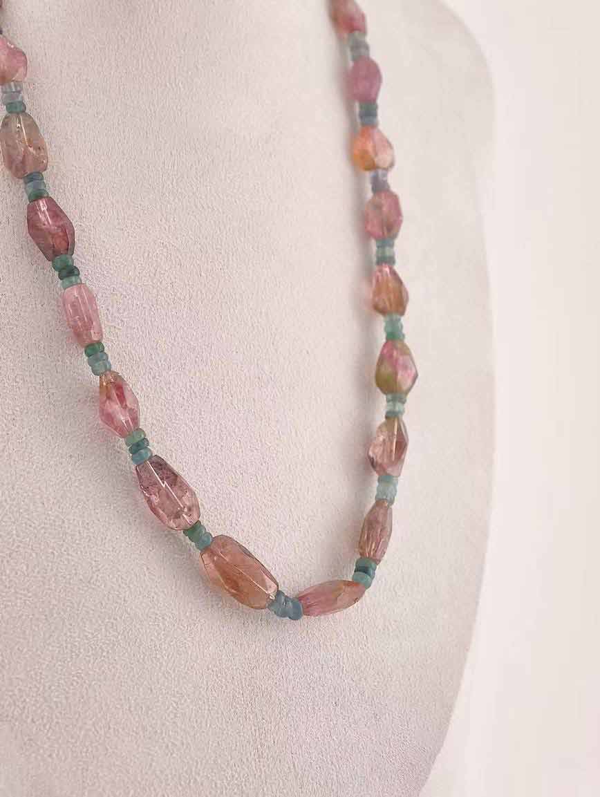 Natural Watermelon Tourmaline Necklace