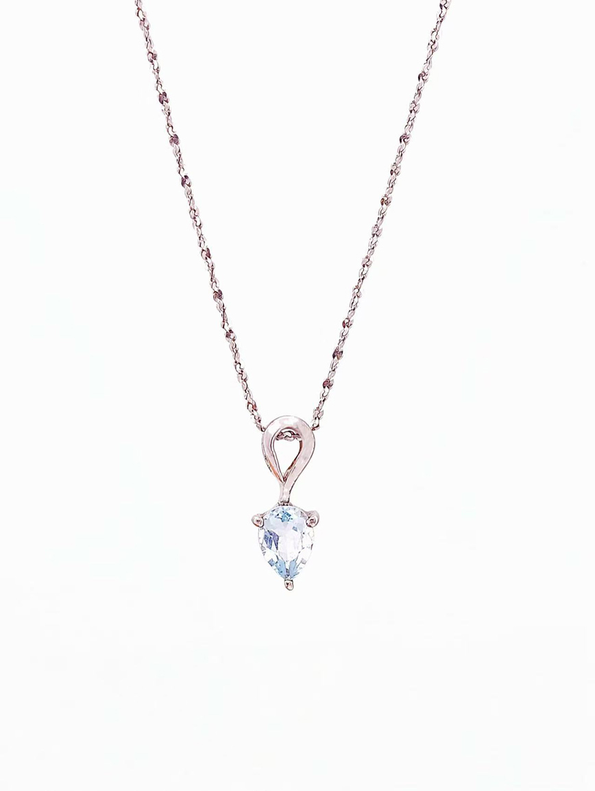 Natural Blue Topaz Simple Style Pendant