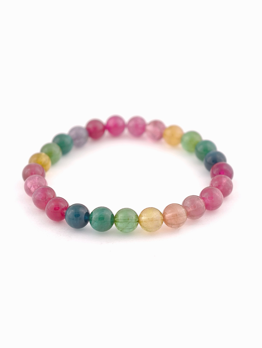 Natural Brazilian Old-Mine Rainbow Tourmaline Bracelet