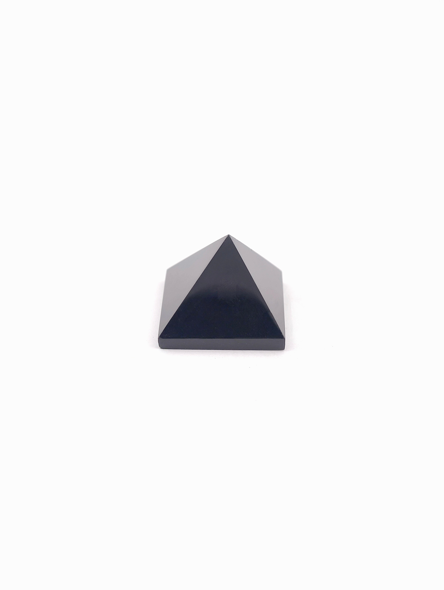 Natural Black Agate Pyramid Ornament