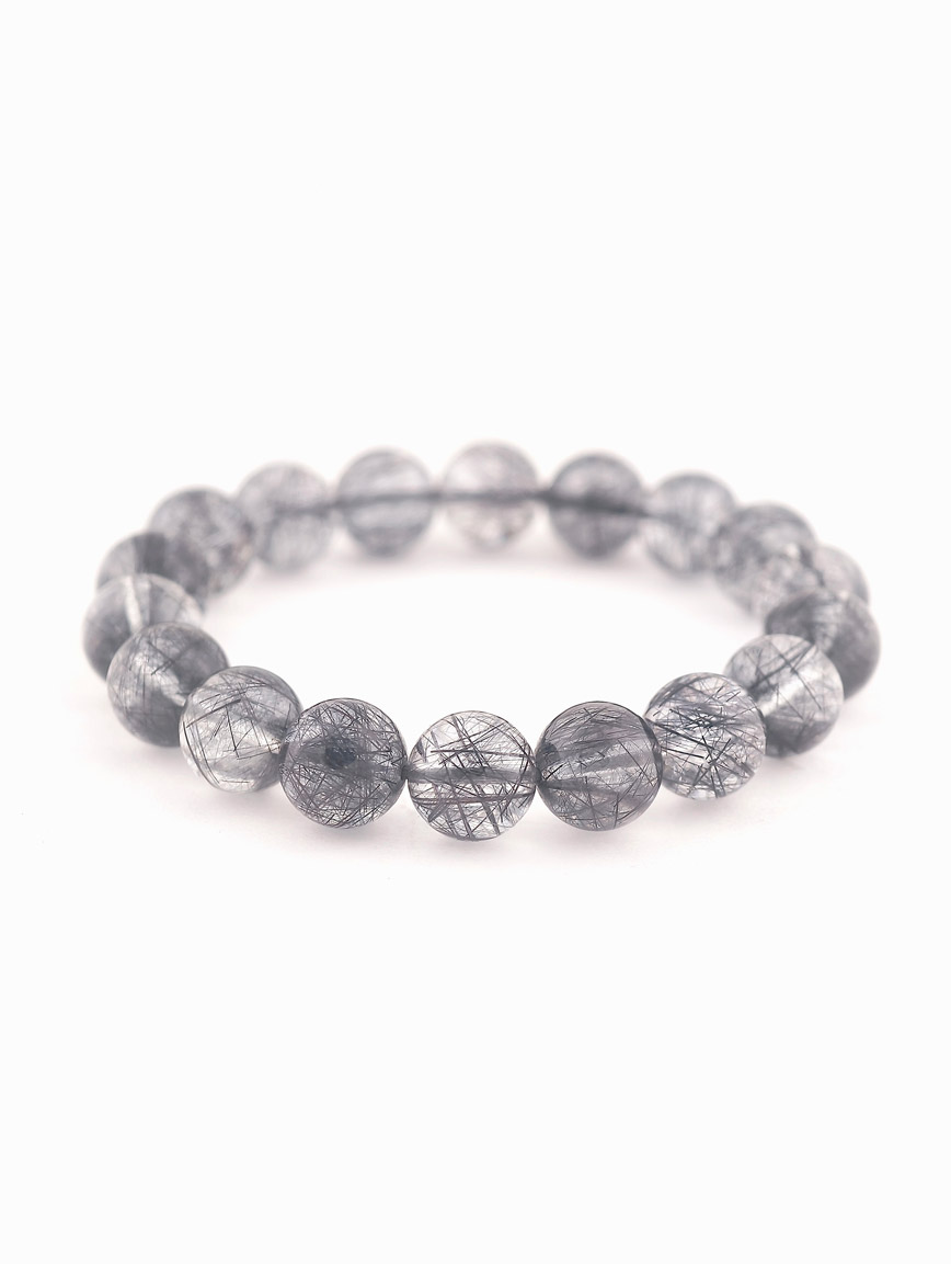 Natural Black Rutilated Quartz Energy Bracelet