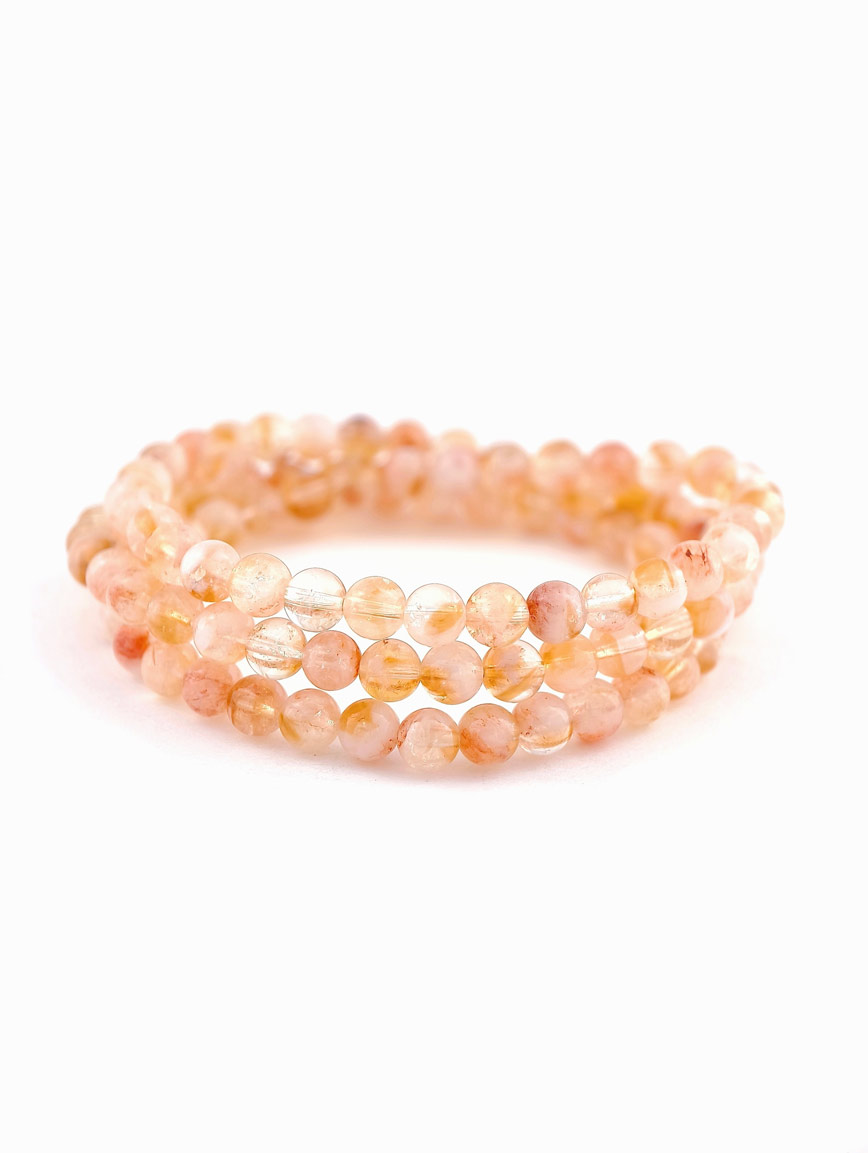 Natural Yellow Koi Three-Wrap Bracelet