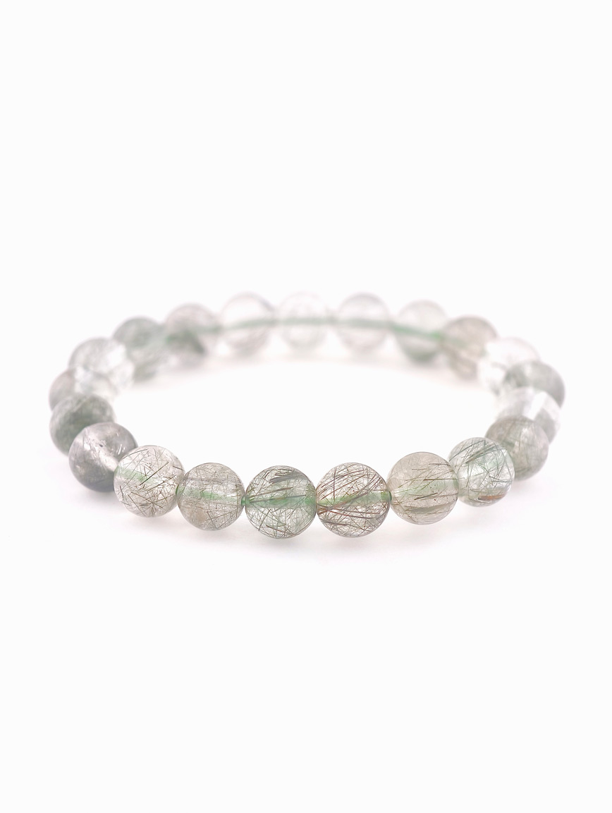 Natural Green Rutilated Quartz Bracelet