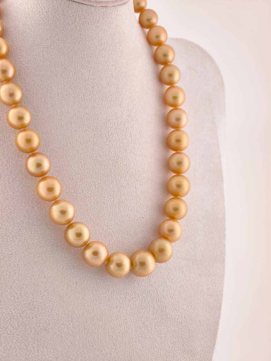 Natural South Sea Golden Pearl Necklace