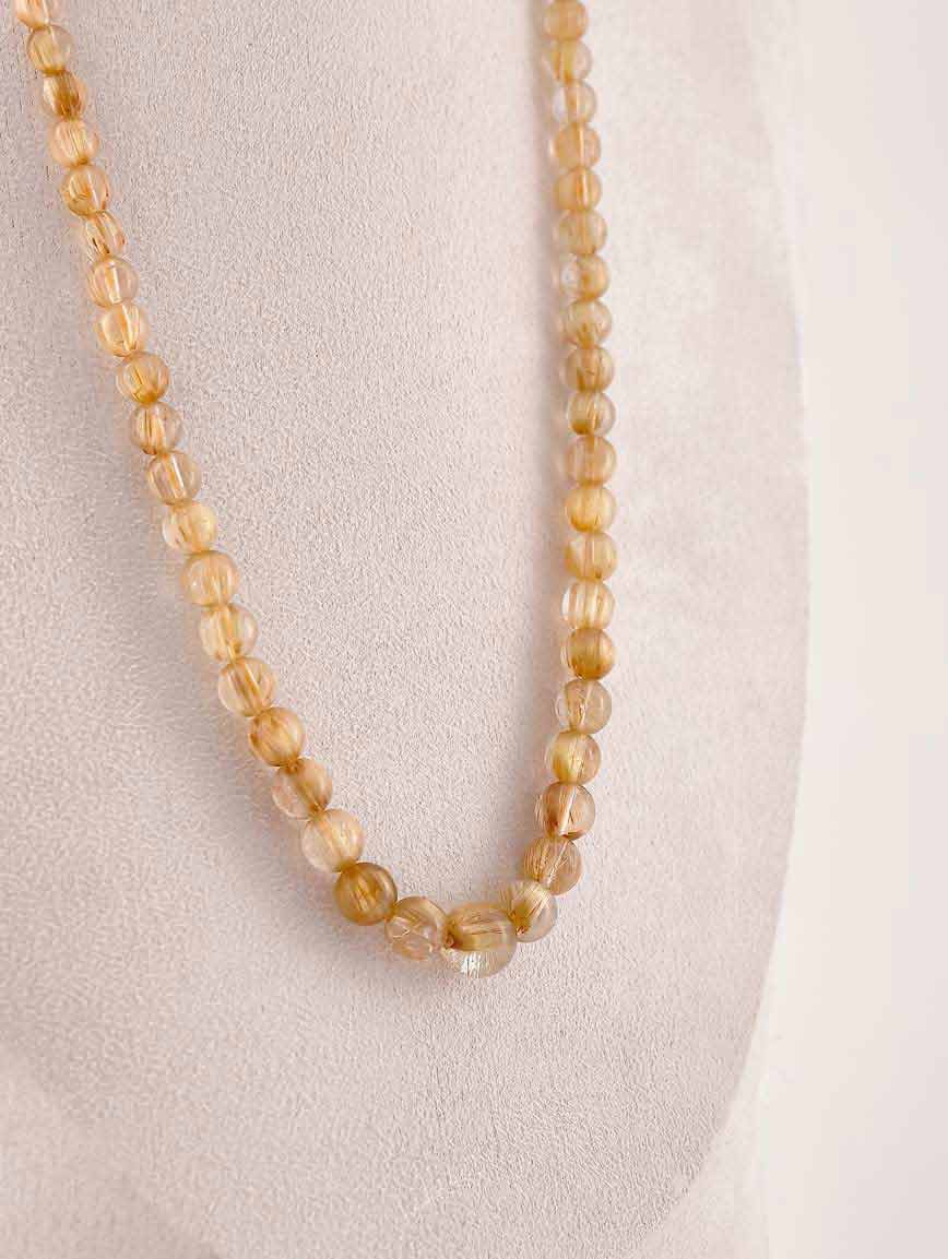 Natural Cat's Eye Rutilated Quartz Necklace