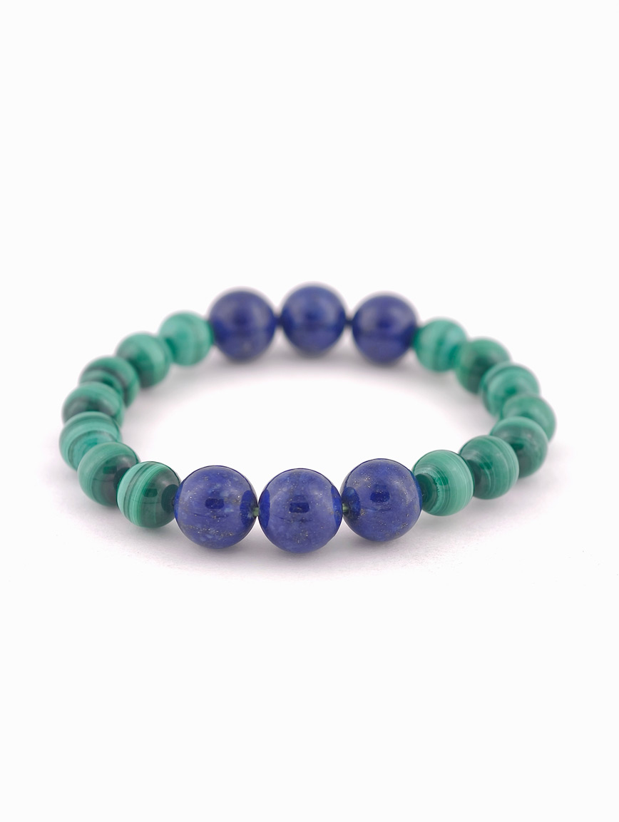 Natural Lapis Lazuli and Malachite Bracelet
