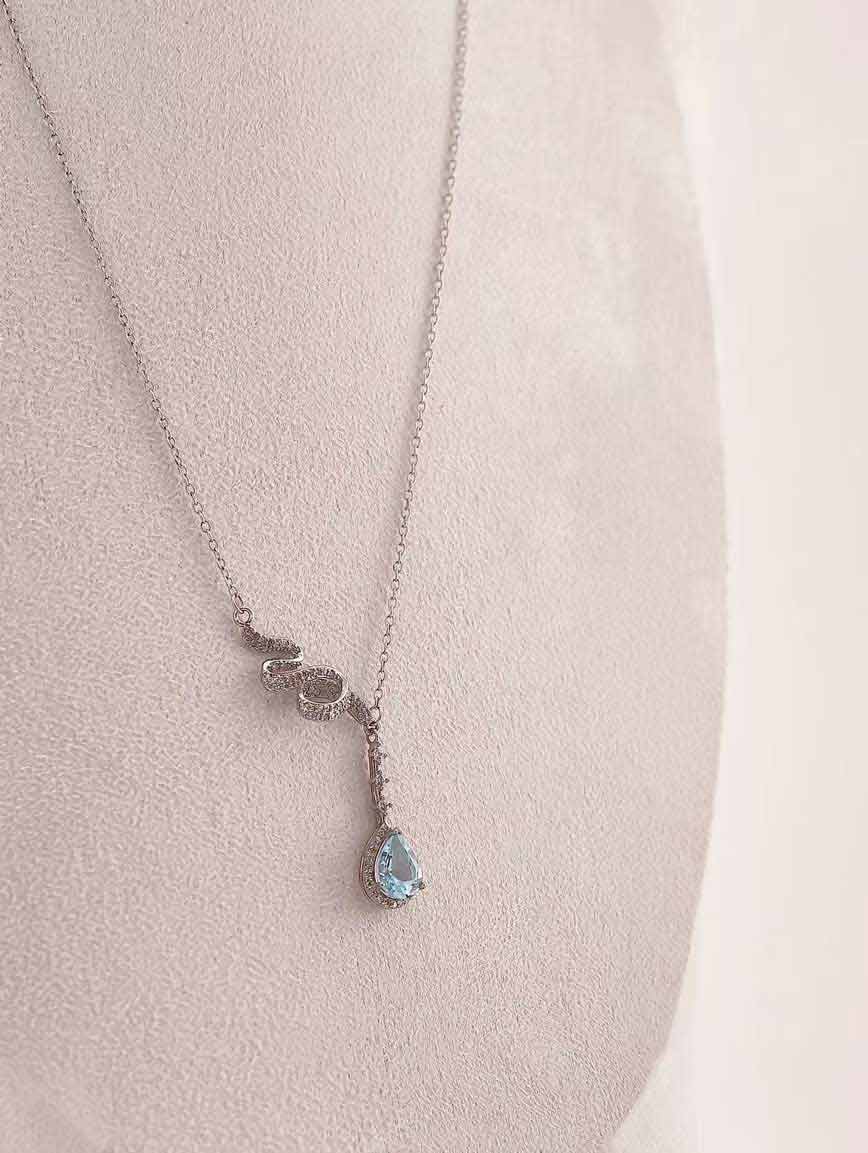 Natural Topaz Sterling Silver Gold Plated Necklace