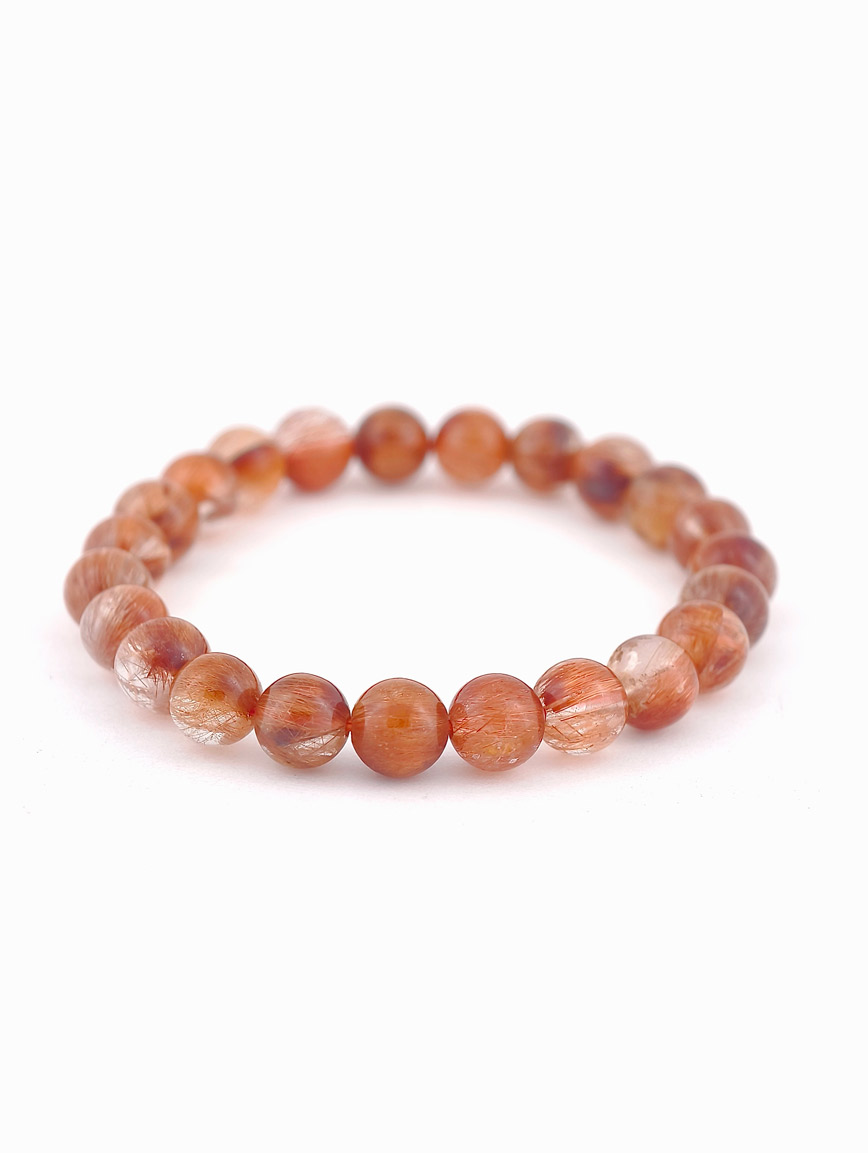 Natural Brazilian Copper Rutilated Quartz Bracelet