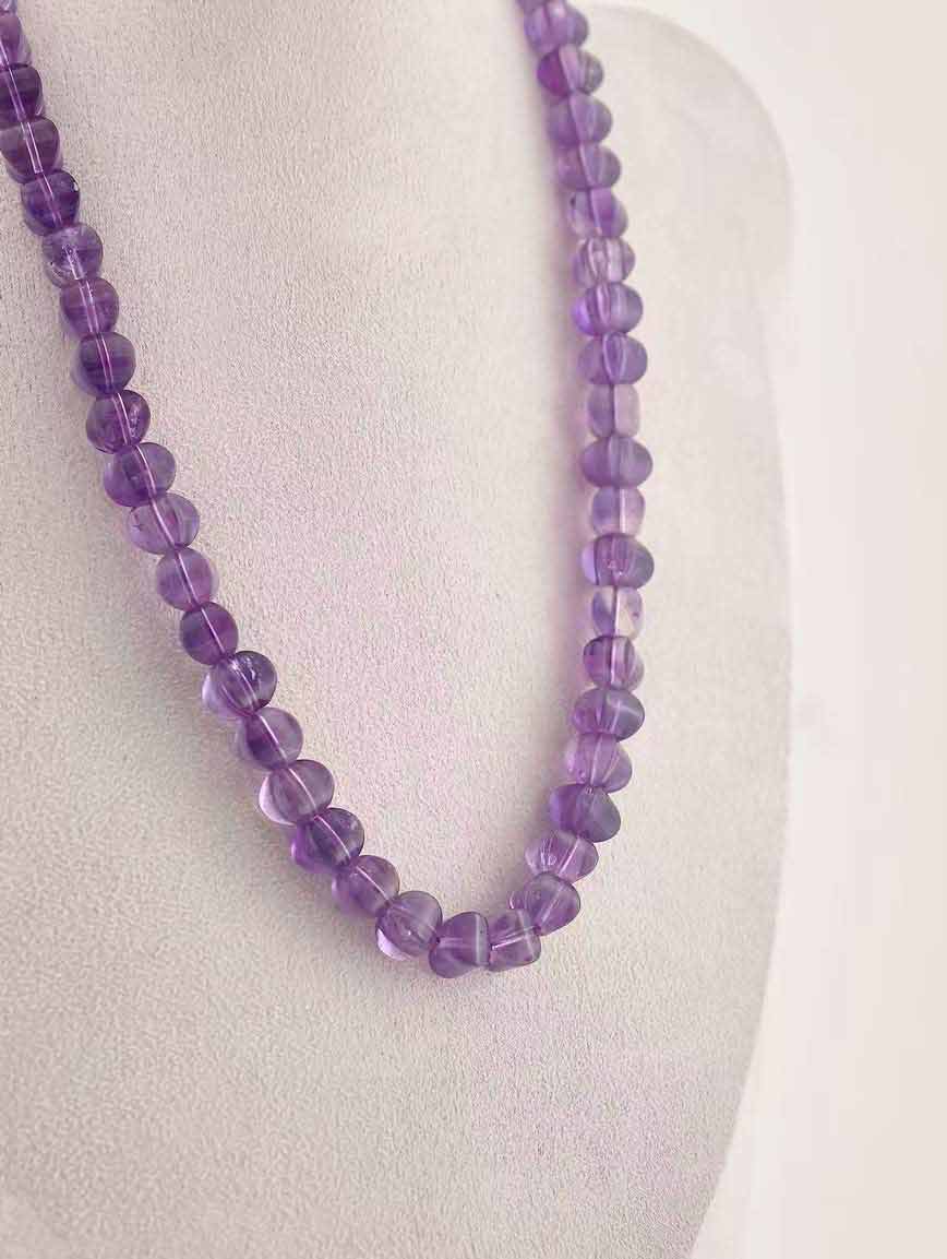 Vintage Lantern Bead Amethyst Necklace