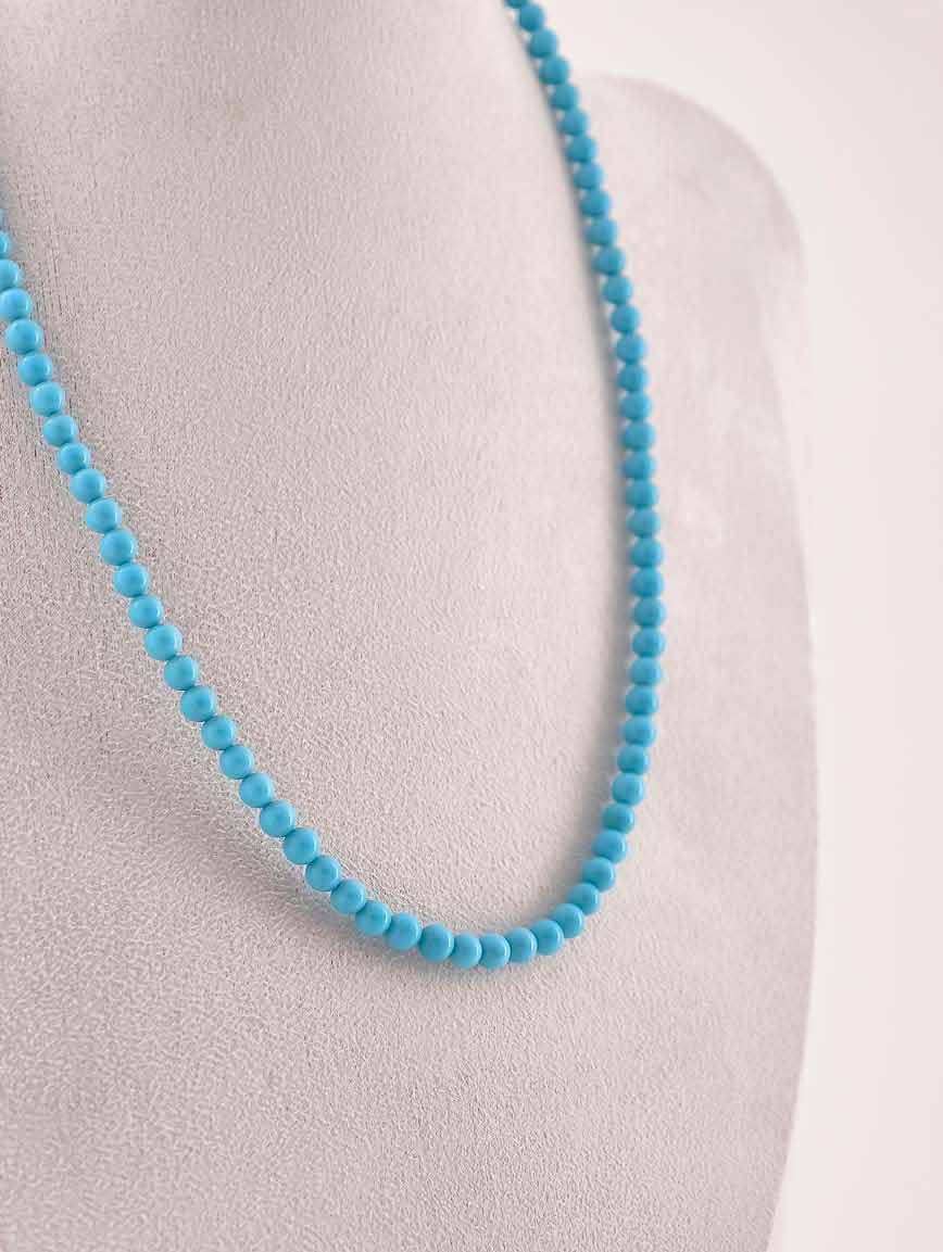 Natural Blue Porcelain Turquoise Necklace