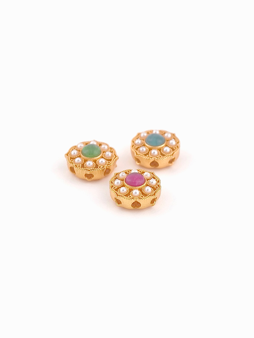 Natural Tourmaline Ruyi Flower Sterling Silver DIY Accessory