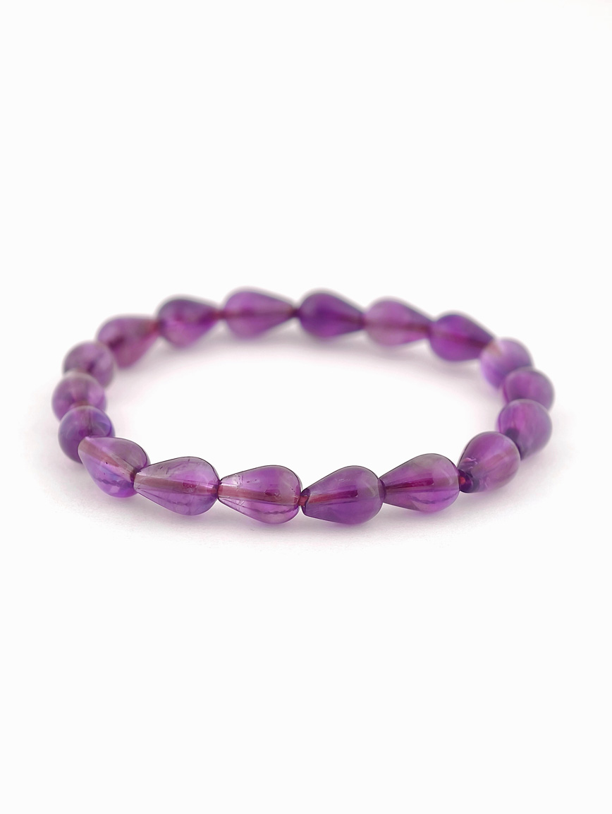 Natural Drop Shaped Amethyst Bracelet