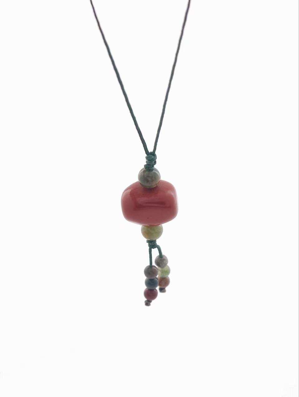 Natural South Red Agate Bag and Phone Charm