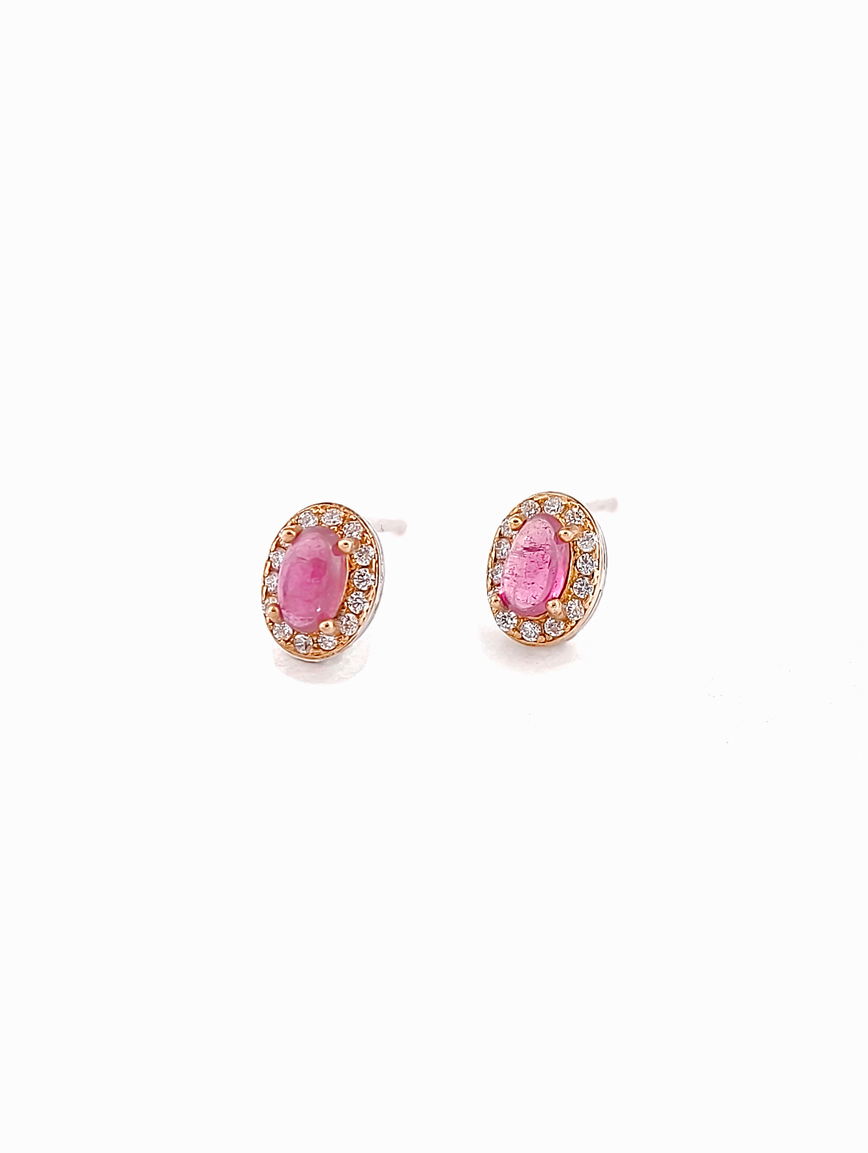 Natural Pink Tourmaline Exquisite Style Sterling Silver Earrings