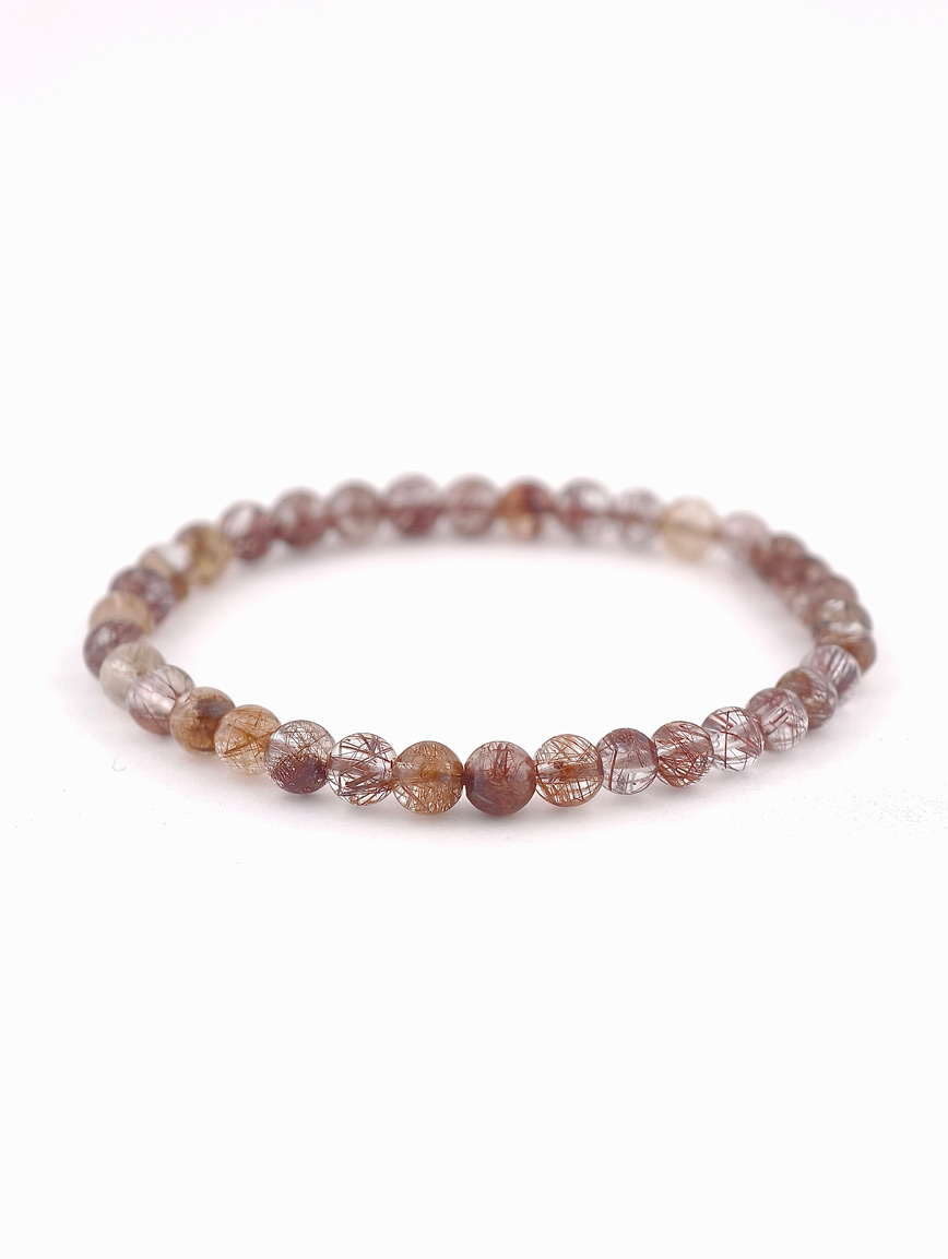 Natural Copper Rutilated Quartz Bracelet