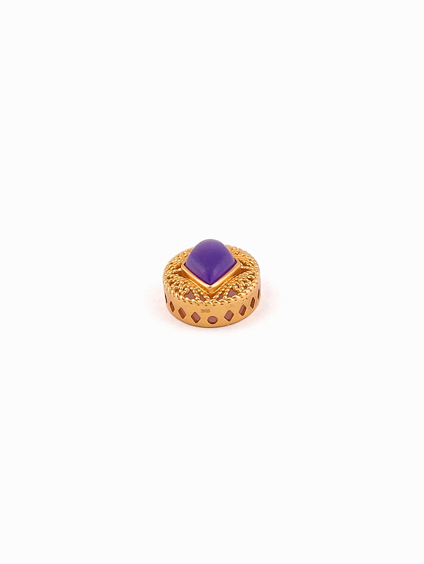 18K Gold Inlaid Natural Sugilite Exquisite Style DIY Accessory