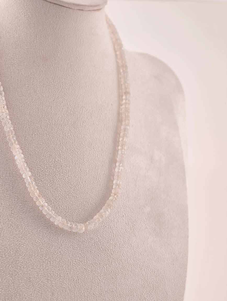 Abacus Bead Gradient Blue Moonstone Necklace