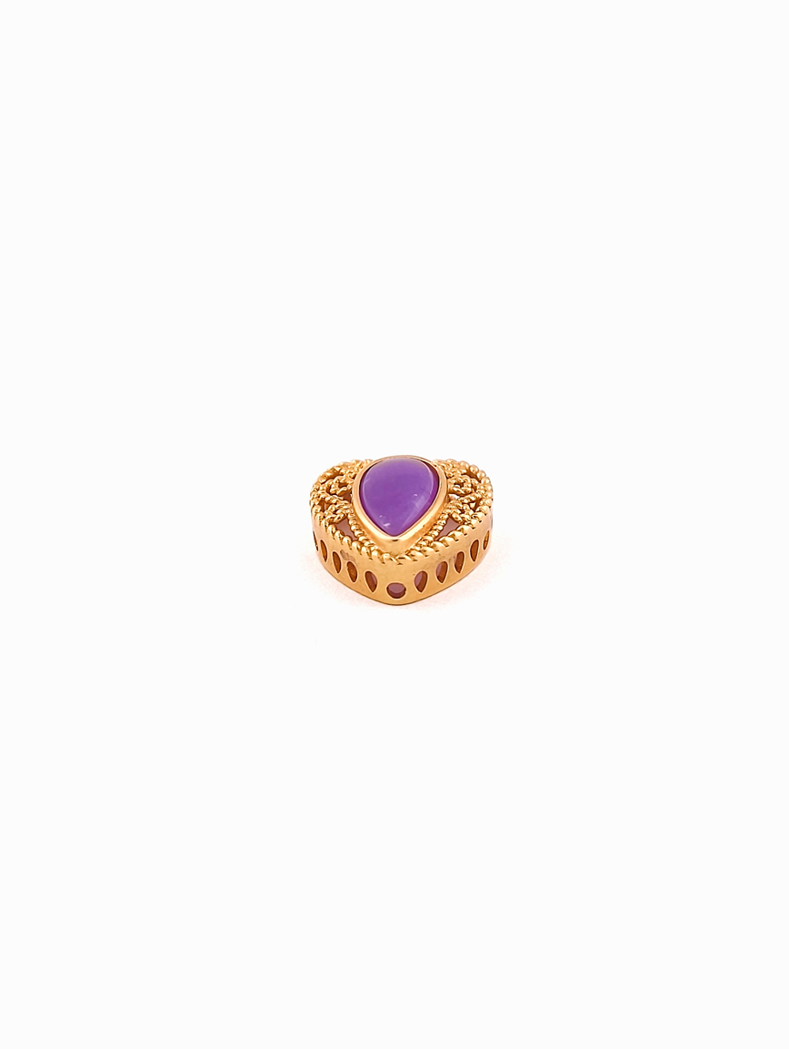 Heart Shaped 18K Gold Natural Sugilite DIY Accessory