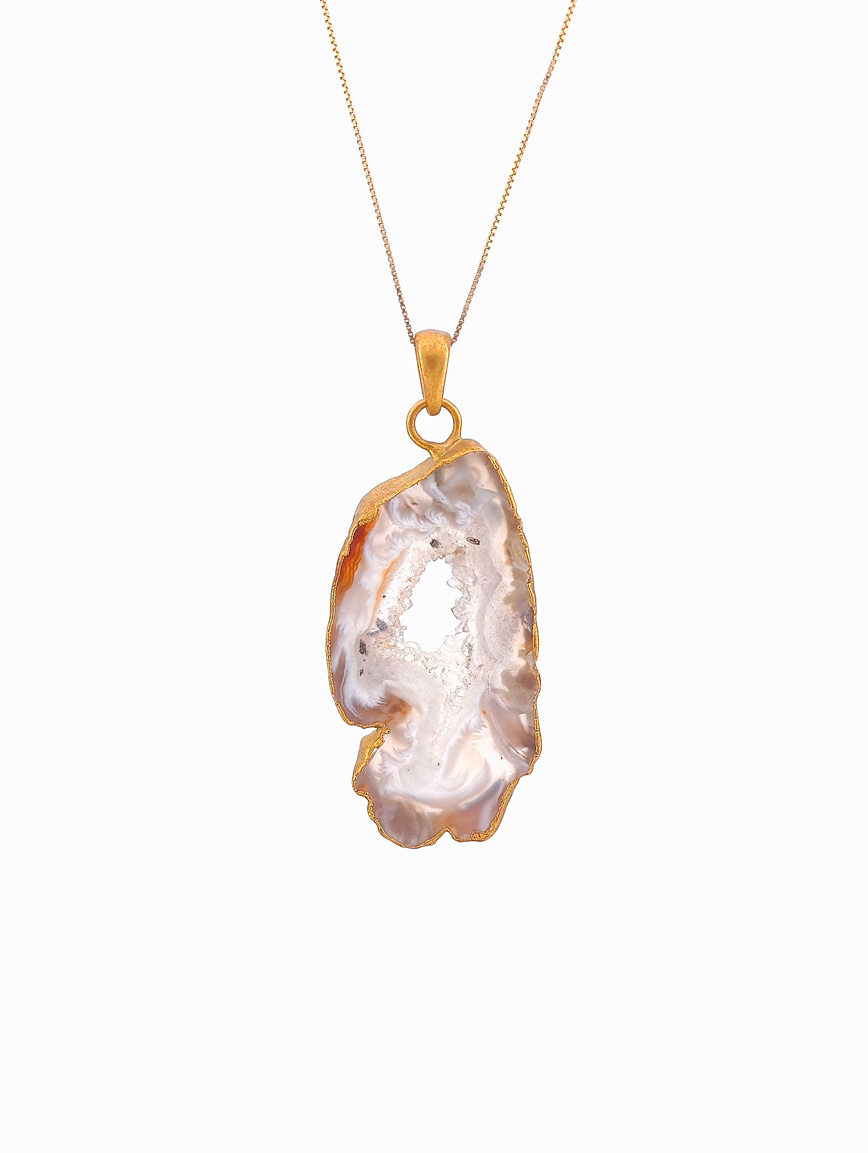 Natural Geode Agate Pendant