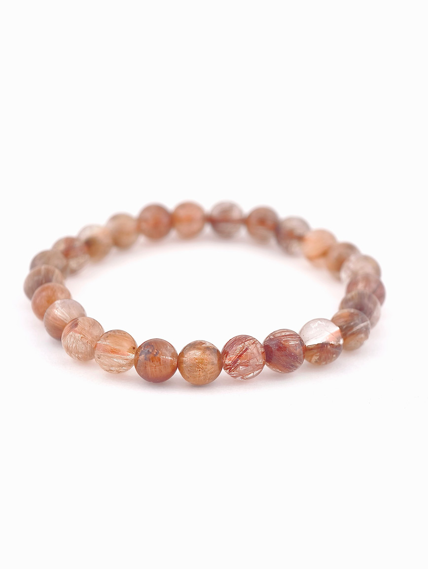Natural Copper Rutilated Quartz Classic Style Bracelet