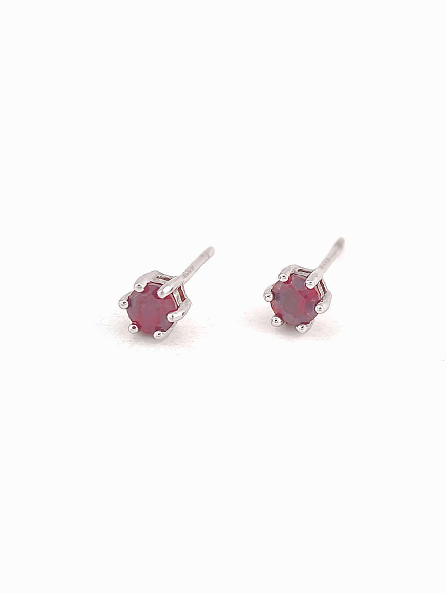Natural Garnet Sterling Silver Earrings