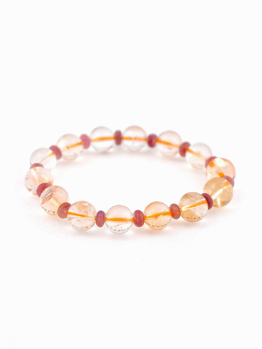Natural Citrine and Abacus Bead Tourmaline Bracelet